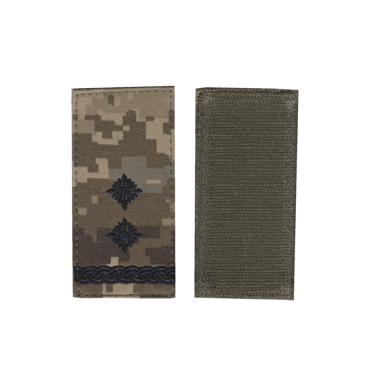 Погон підполковник військовий / армійський шеврон ЗСУ, чорний колір на пікселі. 10 см * 5 см