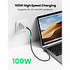 Кабель зарядний Ugreen USB Type-C кутовий 5 А 100 W для швидкого заряджання 2 м Black (US334), фото 4