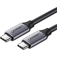 Кабель зарядный Ugreen USB Type-C 60W 3A Gen1 5Gbps Cable для быстрой зарядки 1.5 м Gray (US161)