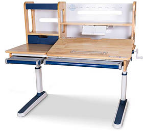 Дитячий стіл парта трансформер для дому | Mealux Oxford Wood Синій