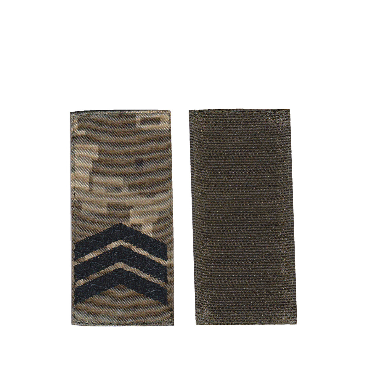 Погон сержант військовий / армійський шеврон ЗСУ, чорний колір на пікселі. 10 см * 5 см