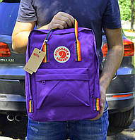 Фиолетовый школьный рюкзак Канкен Классик. Канкен с радужными ручками Fjallraven Kanken Classic Rainbow 16л