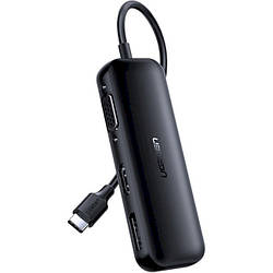 Порт-реплікатор адаптер UGREEN USB-C to DisplayPort + HDMI + VGA Black (CM260)