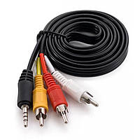 Кабель мультимедийный Jack 3.5mm male to 3RCA 1.5m Extradigital (KBV1731)