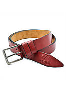 Шкіряний чоловічий ремінь Weatro Колір Червоний m-kozh38-wtrua-0012, фото 2