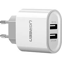 Зарядное устройство Ugreen 2xUSB, 3.4A Wall Charger White (CD104)