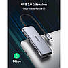 Багатопортовий адаптер-концентратор UGREEN 6-in-1 USB-C PD Adapter with 4K HDMI Space Grey (CM195), фото 5