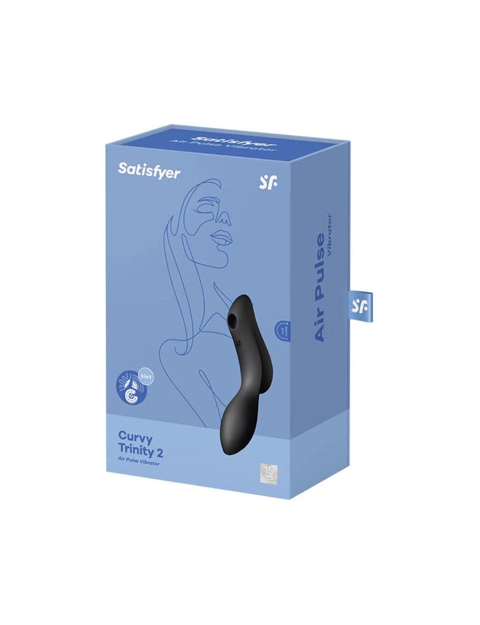 Вагінальний вібратор із вакуумною стимуляцією Satisfyer Curvy Trinity 2 Black, фото 1
