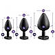 Набір силіконових анальних пробок із каменем Black Silicone Training Kit, фото 3