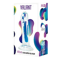 Прозорий гладкий фалоімітатор з прсоскою Alive Valiant Jelly Dildo 18см