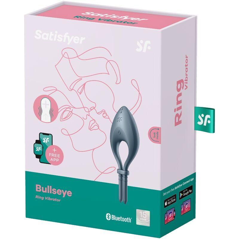 Силіконове ерекційне кільце-хомут зі смарт-керуванням Satisfyer Bullseye Blue