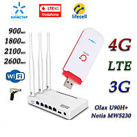 Комплект Wi-Fi роутер Netis MW5230 + Olax U90H-E USB 4G+LTE+3G Київстар, Vodafone, Lifecell з 1 вих підант
