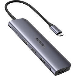 Багатопортовий адаптер-концентратор UGREEN 5-in-1 USB-C Hub with 4K HDMI Space Grey (CM136)