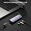 Багатопортовий адаптер концентратор UGREEN Premium 5-in-1 USB-C Hub Grey (CM236), фото 3