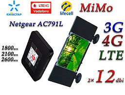 Авто Комплект 4G+LTE Wi-Fi Роутер Netgear Jetpack AC791L Київстар, Vodafone, Lifecell з антеною MIMO 2×12dbi