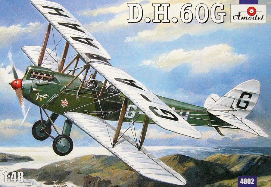 Пластикова модель A-model 4802 британський біплан De Haviliand DH-60G, фото 1