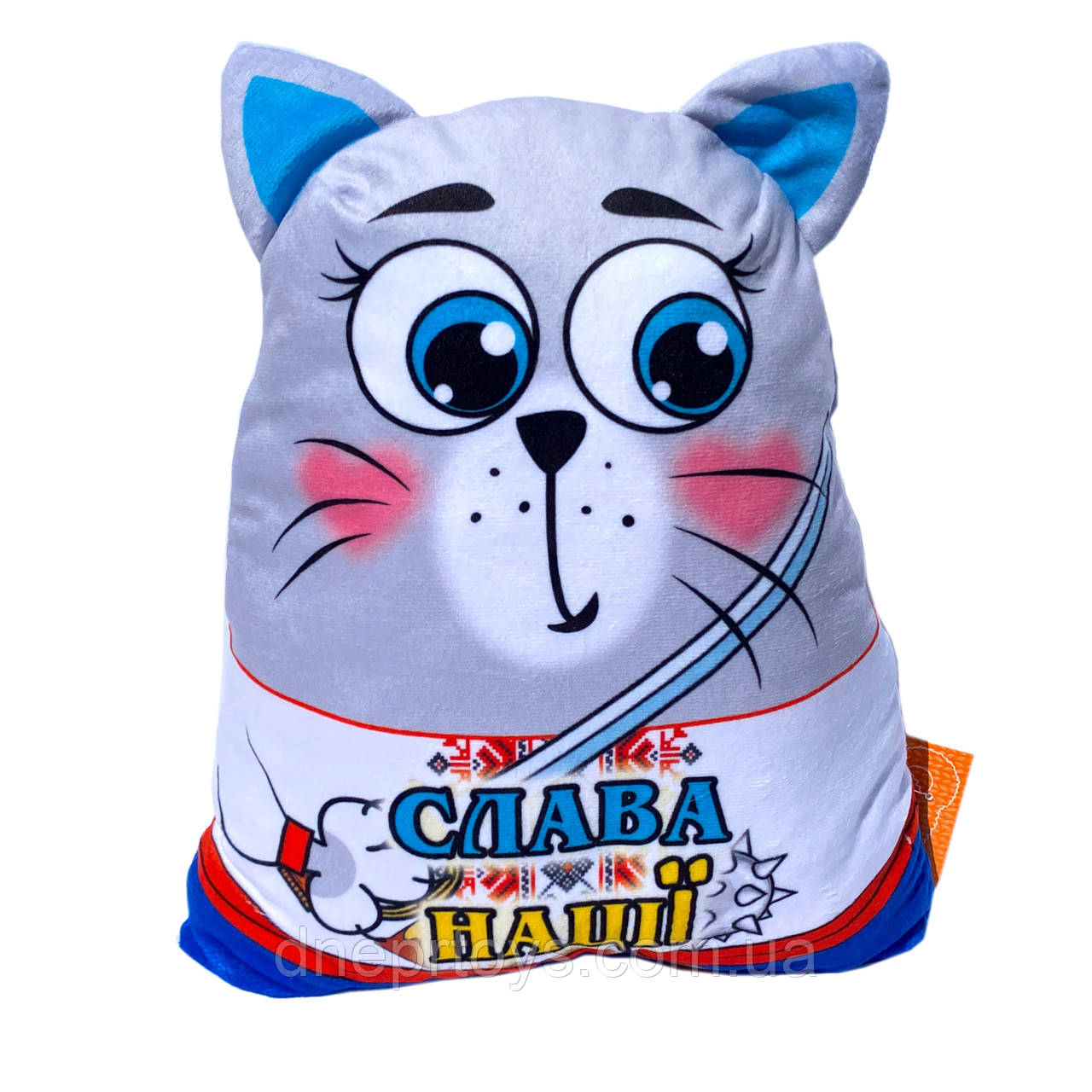 Подушка м`яка кіт, сувенір "Cлава нації, смерть ворогам", 34*28см, 00971-1