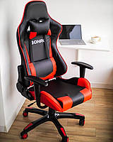 Игровое кресло геймерское BONRO 2018 компьютерное офисное раскладное для ПК дома работы красное