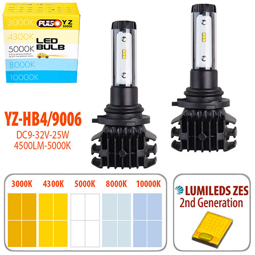 Лампи PULSO YZ/HB4 9006/LED-chips ZES-hilips/9-32v2*25w/4500Lm/3000-4300-5000-6500-10000K (YZ-HB4 9006)