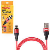 Кабель магнітний VOIN USB — Lightning 3 А, 1 m, red (швидке заряджання/передавання даних) (VL-6101L RD)