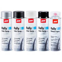 APP Фарба аерозольна Rally Color Spray, чорний блиск 600ml (210113)