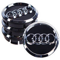 Заглушка колісного диска AUDI 60x55 чорний ABS пластик (4 шт.) 46983