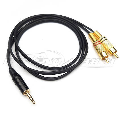 Аудіокабель jack 3.5 mm to 2RCA в екрані (добру якість + ), фото 3