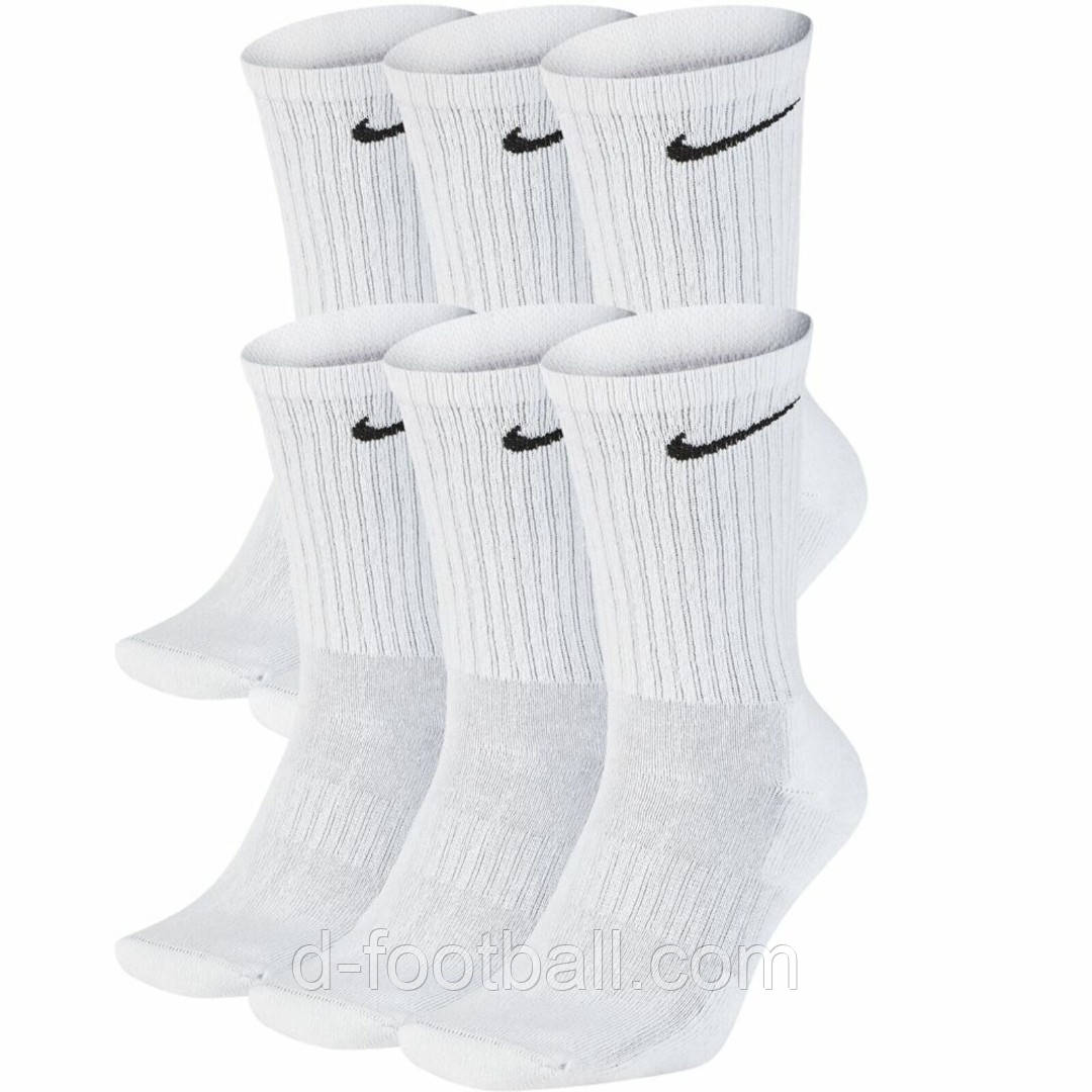 Упаковка спортивних шкарпеток Nike SX7666-100 (6 пар), Білий, Розмір (EU) — 42-46