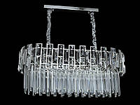Современная овальная хрустальная люстра для столовой, цвет хром, на 8 ламп 21115-800X350HR-LS