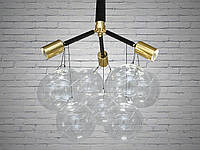 Уникальная люстра в стиле Loft - "Молекула" на 3 лампы, цвет золото 7501-3GD-LS