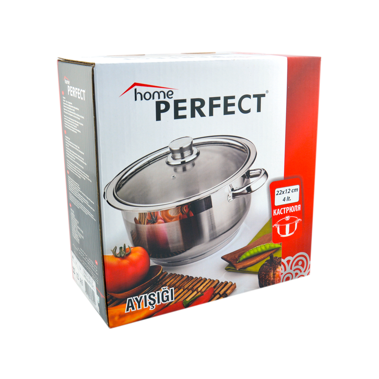 Кастрюля с крышкой Home Perfect 2,3 л 18х10 см из нержавеющей стали для индукции и газа - фото 7 - id-p1632649215