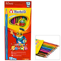 Карандаши 12 цветов RED "TeacherD"