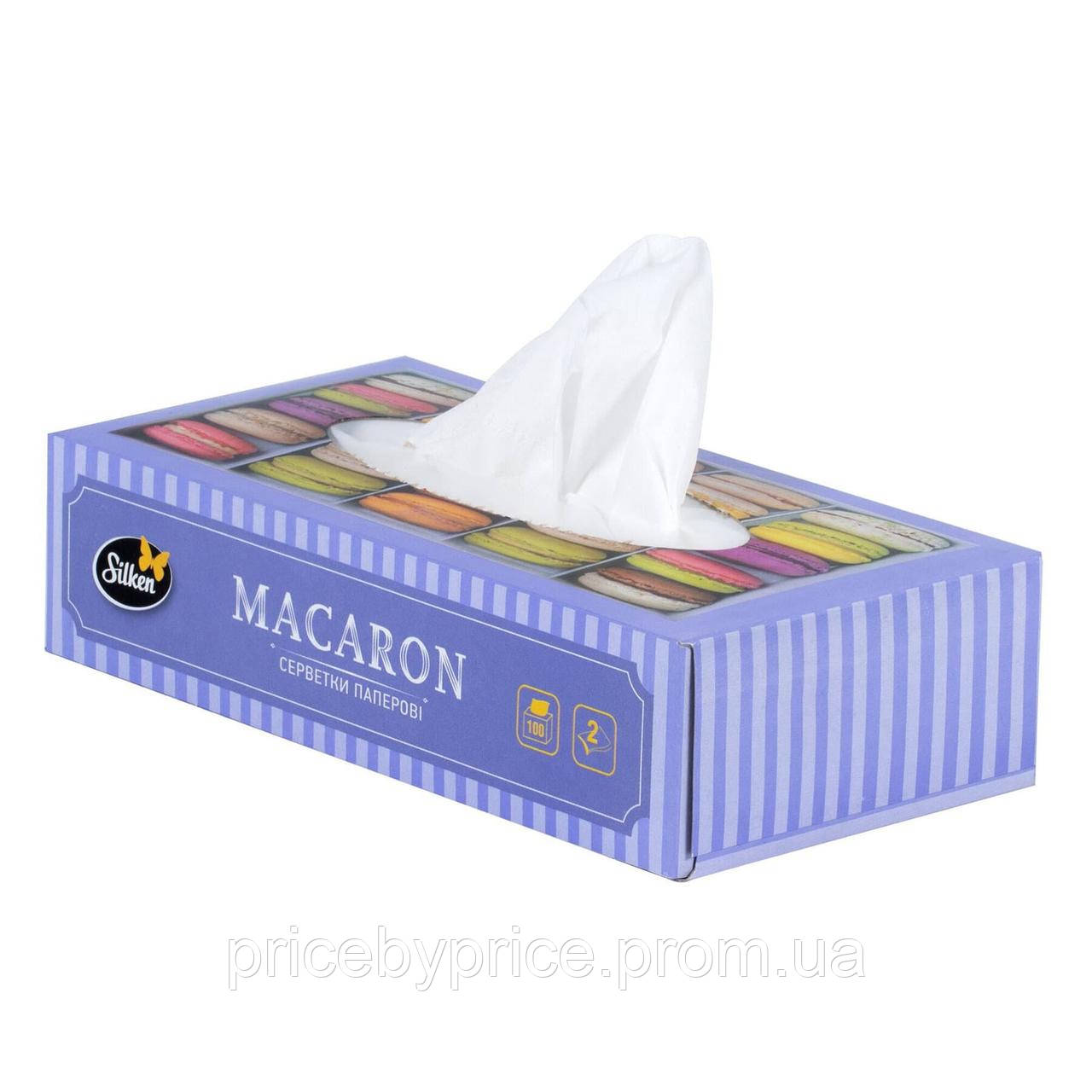 Купить Салфетки гигиенические Silken Macaron двухслойные 100шт коробка ...