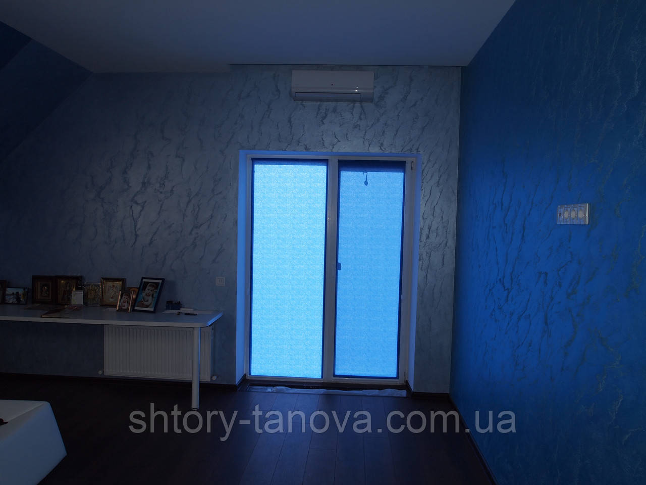 Шторы из ткани с текстурным рисунком Вода (Woda) 2090 Синие | рулонные шторы открытого типа - фото 8 - id-p226814885