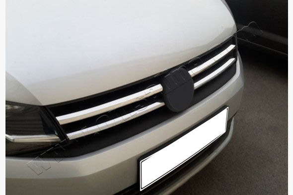 Накладки на решітку радіатора (2 шт, нерж) Volkswagen Caddy 2015-2020, фото 1