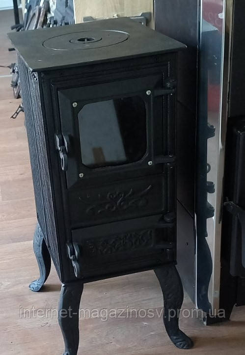 Буржуйка чугунная со стеклом на ножках 780*380*280 мм 50 кг#180 мм ...