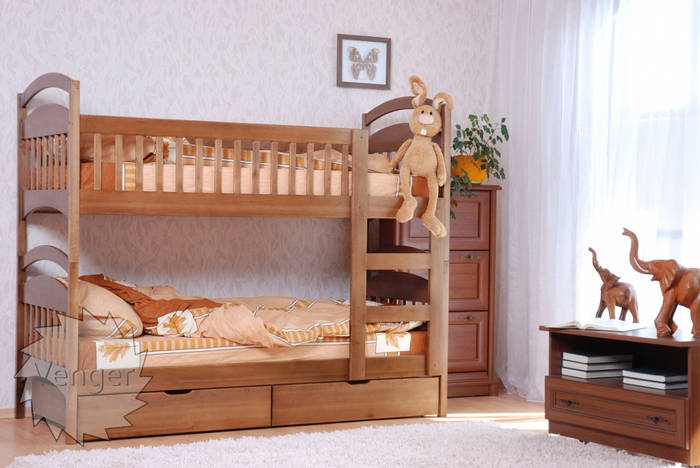 Купить Кровать двухъярусная Арина дерево ольха Tin-105 без ящиков ...