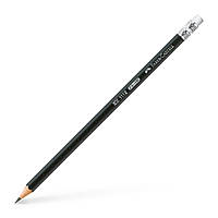 Чорнографітний олівець с ластиком 1111 Faber-Castell (НВ, шестигр. корпус чорний) 111200