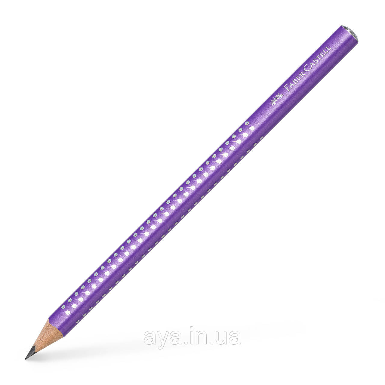 Олівець чорнографітний товстий Jumbo Sparkle Purple Faber-Castell (B, тригран. корп. пурпуровий) 111604