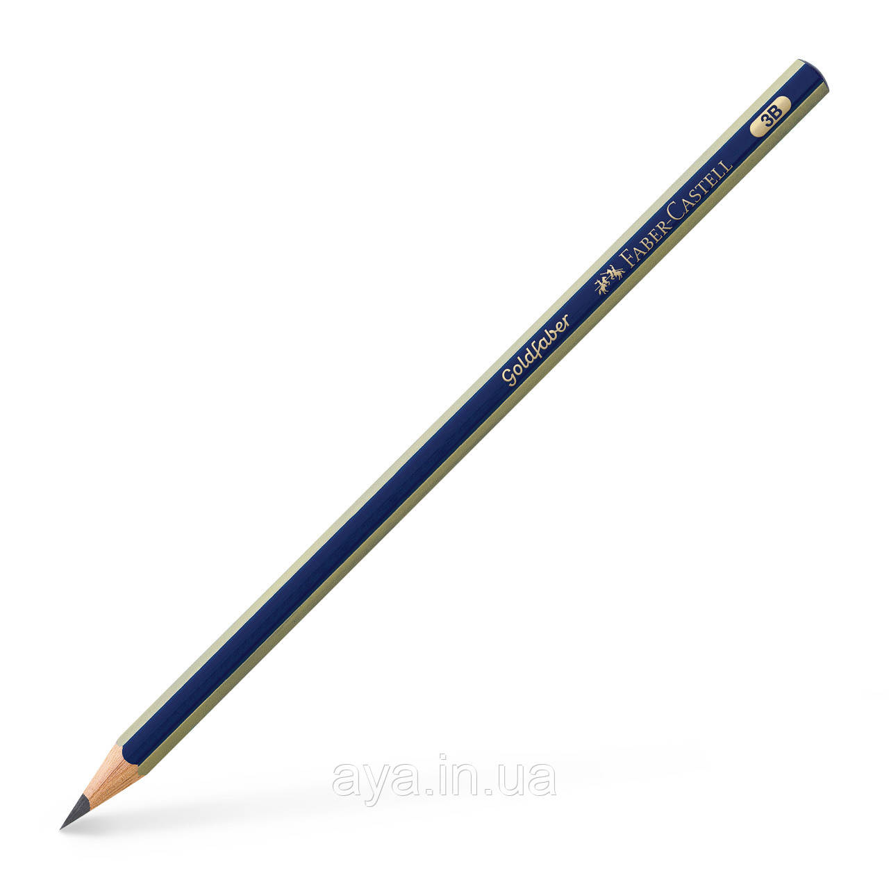 Чорнографітний олівець Goldfaber 1221 Faber-Castell (3В, шестигр. корпус синьо-золотий) 112503