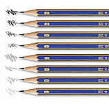 Чорнографітний олівець Goldfaber 1221 Faber-Castell (5В, шестигр. корпус синьо-золотий) 112505, фото 5