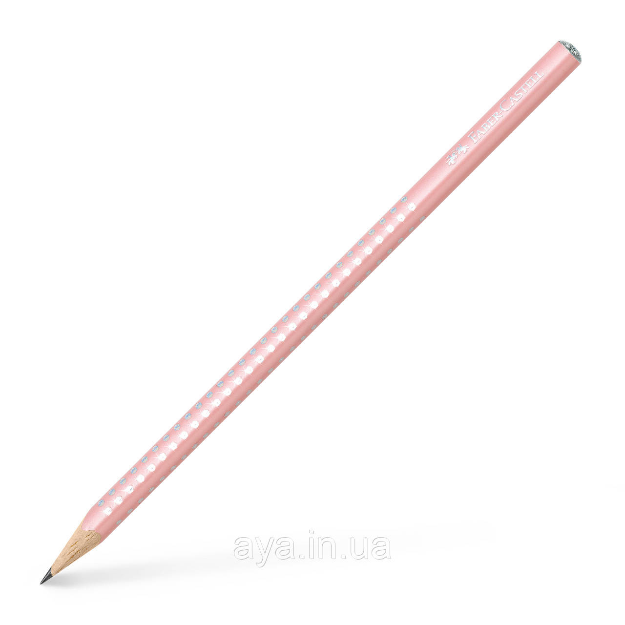 Чорнографітний олівець Sparkle Pearl rose Faber-Castell (B, тригр. корп. рожевий) 118201