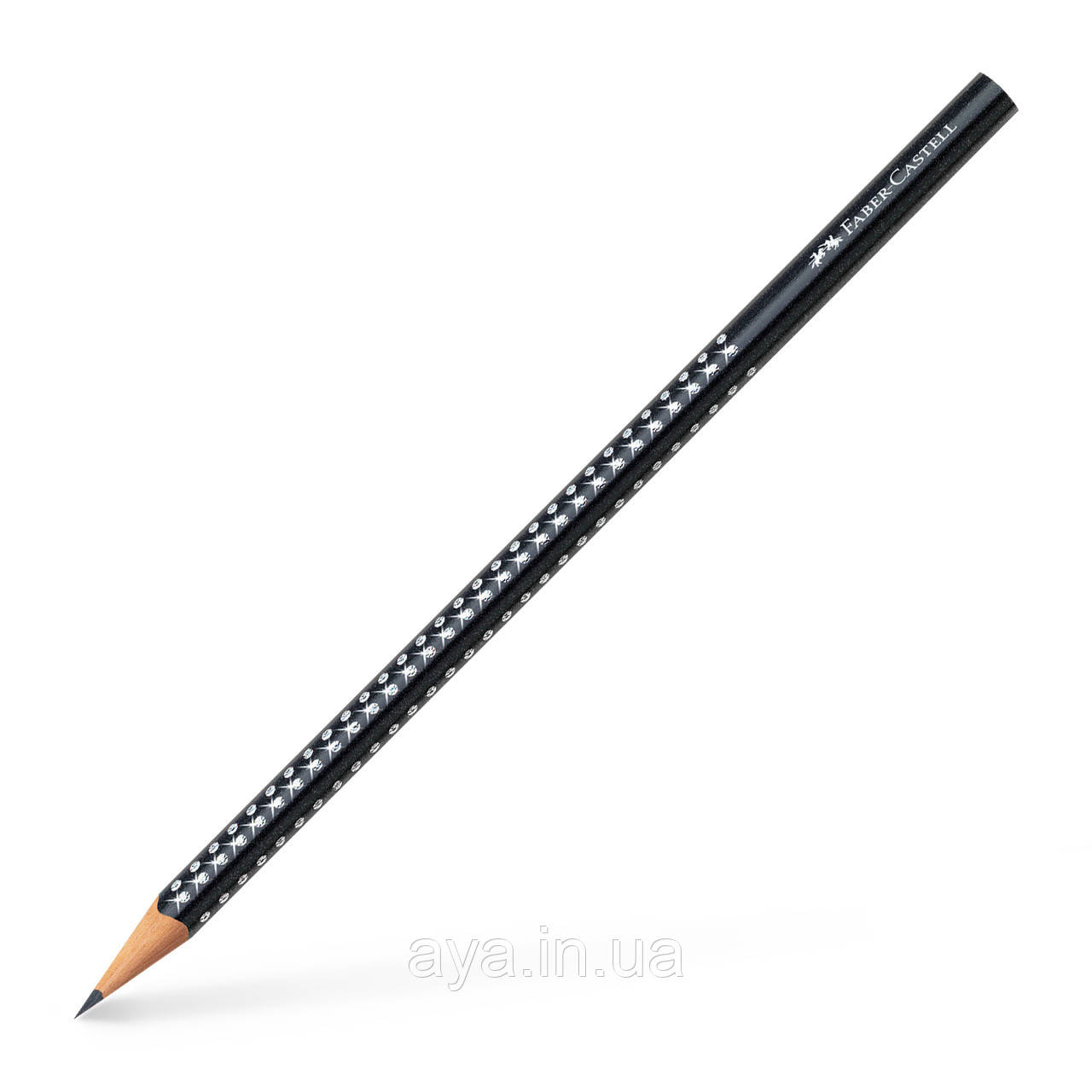 Чорнографітний олівець Sparkle Pearl black Faber-Castell (B, тригран. корп. чорний) 118219