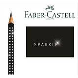 Чорнографітний олівець Sparkle Pearl black Faber-Castell (B, тригран. корп. чорний) 118219, фото 3