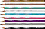 Чорнографітний олівець Sparkle Pearl black Faber-Castell (B, тригран. корп. чорний) 118219, фото 7