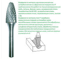 Борфреза по металлу (шарошка) дугообразный нос FX10