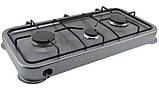 Плита газова настільна Domotec MS-6603 на 3 конфорки, чорна, фото 2