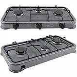 Плита газова настільна Domotec MS-6603 на 3 конфорки, чорна, фото 3