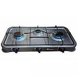 Плита газова настільна Domotec MS-6603 на 3 конфорки, чорна, фото 4