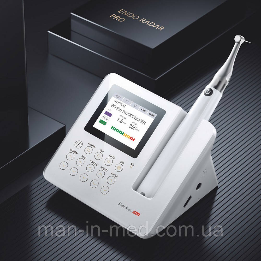 Бездротовий эндомотор з вбудованим апекслокатором Woodpecker DTE Endo Radar PRO.